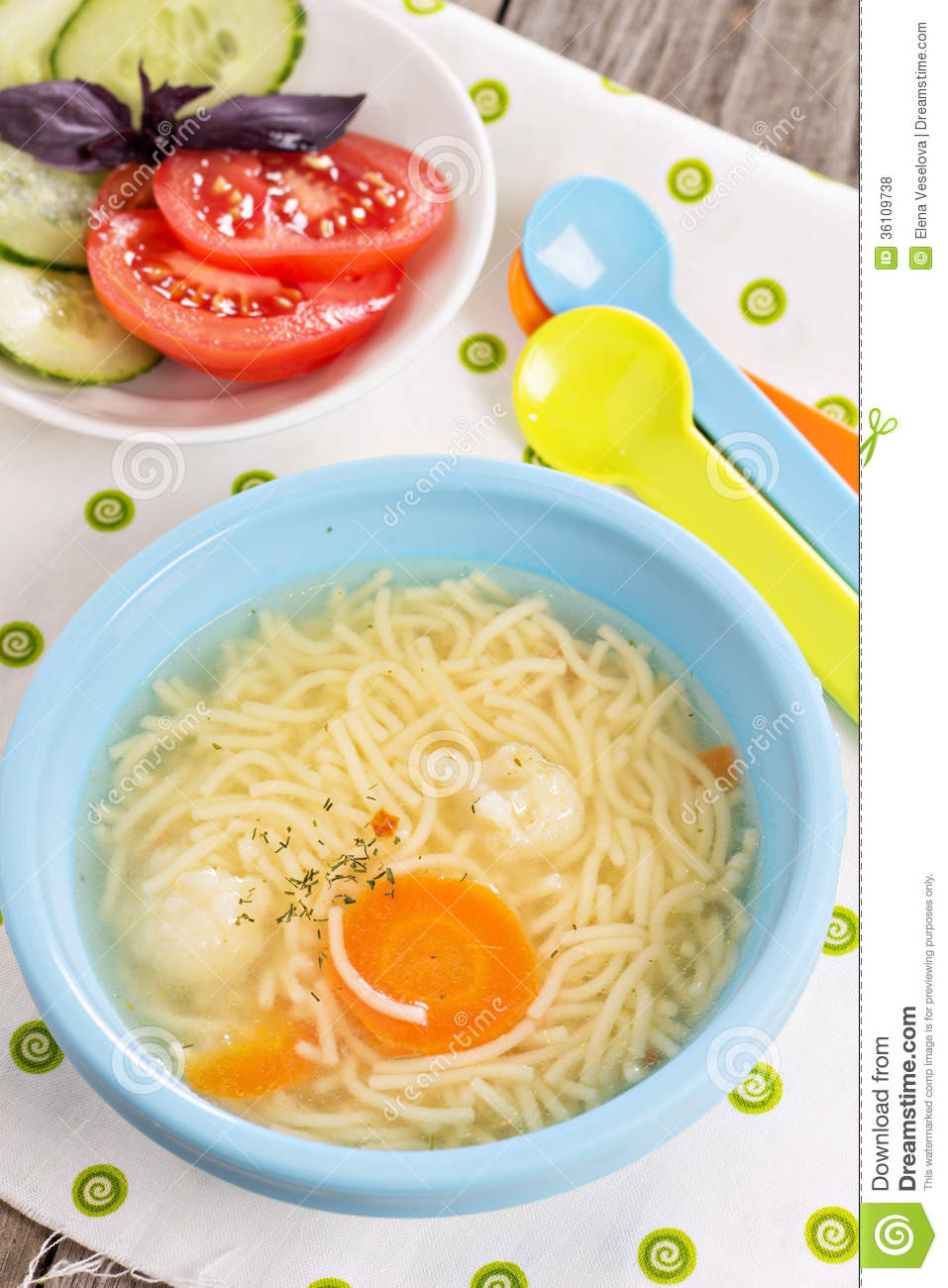 Chicken Soup For Kids
 Chicken soup for children stock photo Image of food