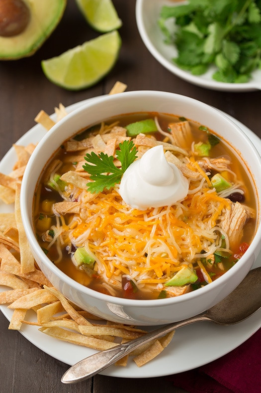 Chicken Tortilla Soup Slow Cooker Recipe
 Slow Cooker Chicken Tortilla Soup Cooking Classy