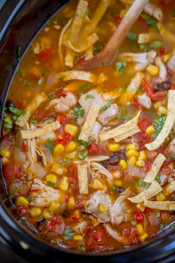 Chicken Tortilla Soup Slow Cooker Recipe
 Slow Cooker Chicken Tortilla Soup Kitchen Fun With My 3 Sons