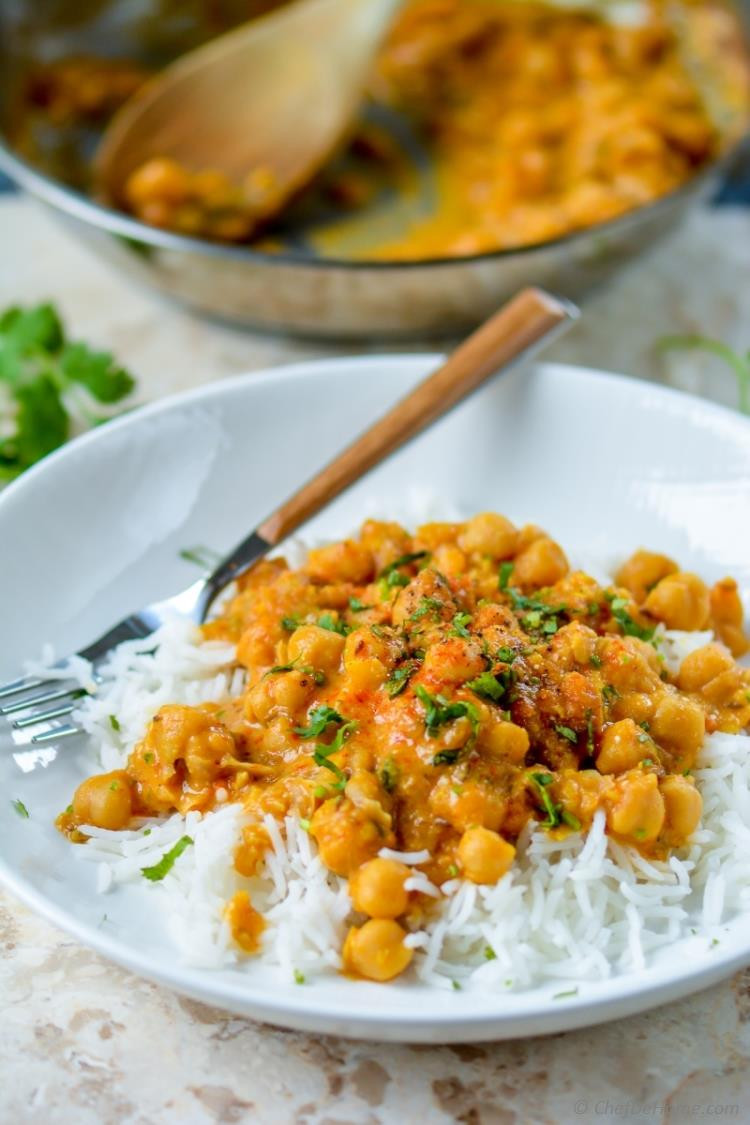 Chickpea Recipes Indian
 Easy Chickpea Curry with Basmati Rice Recipe