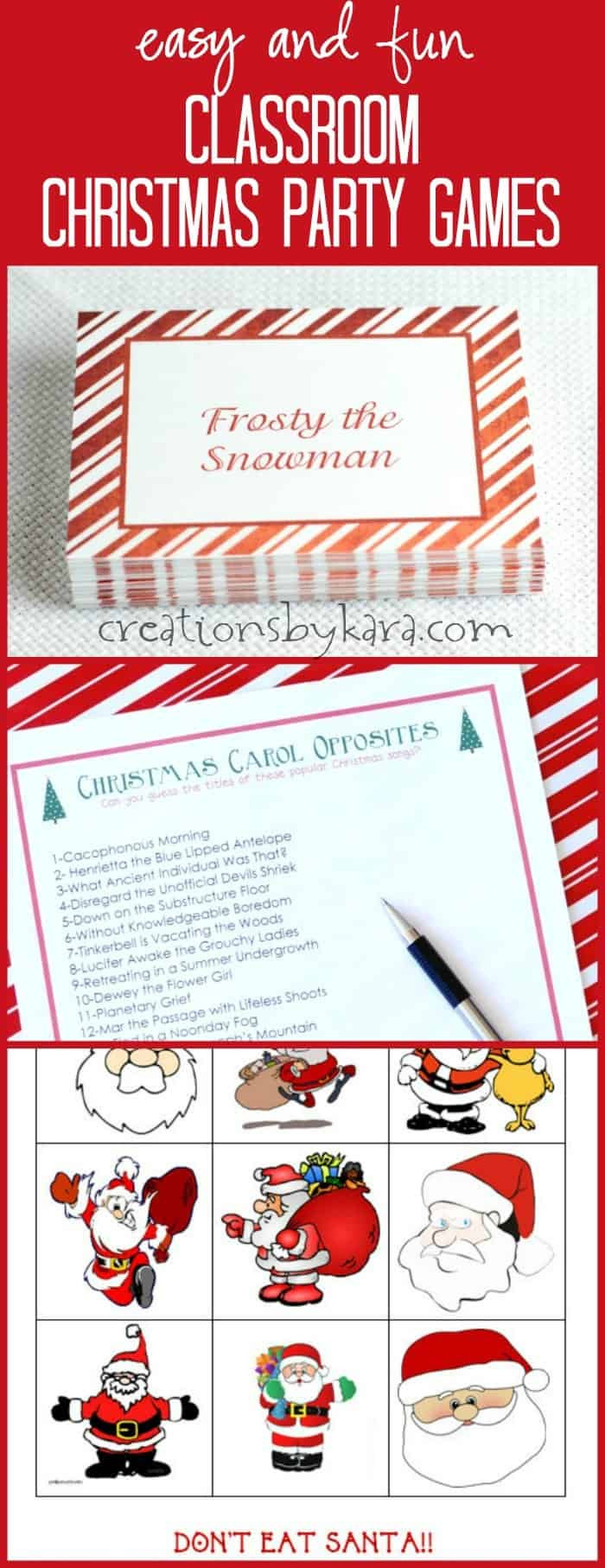 Child Christmas Party Game
 Classroom Christmas Party Games