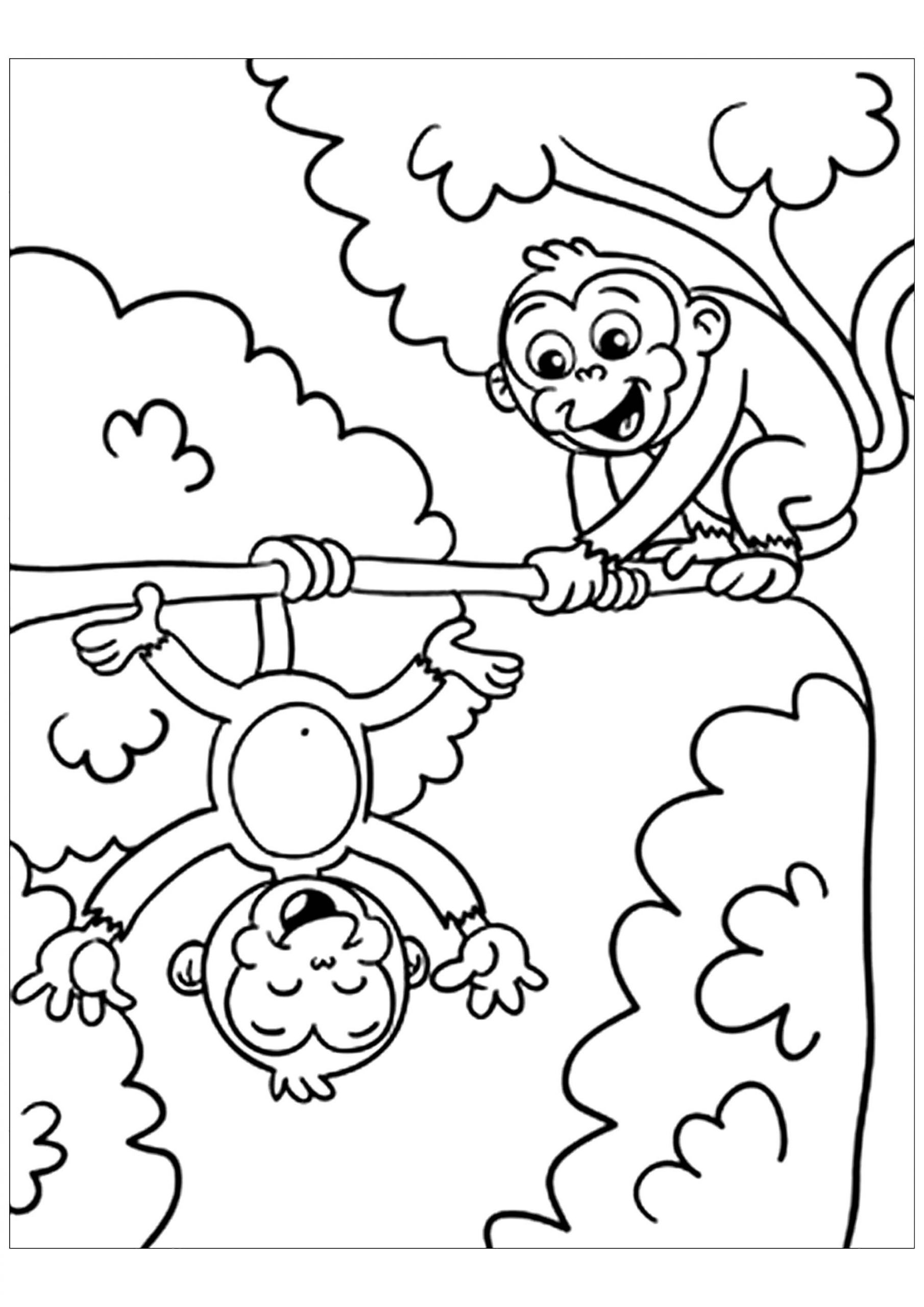 Children Coloring Books
 Monkeys to print for free Monkeys Kids Coloring Pages