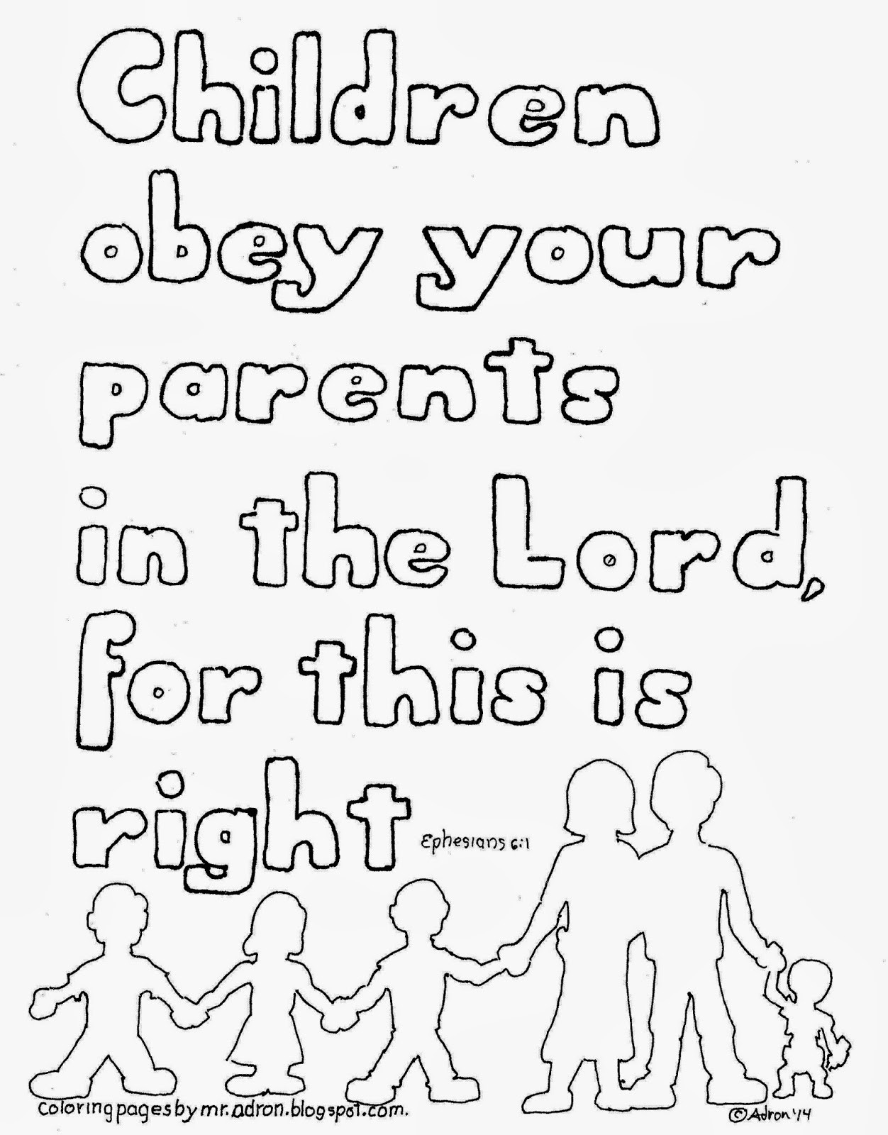Children Obey Your Parents Coloring Page
 Coloring Pages for Kids by Mr Adron Children Obey Your