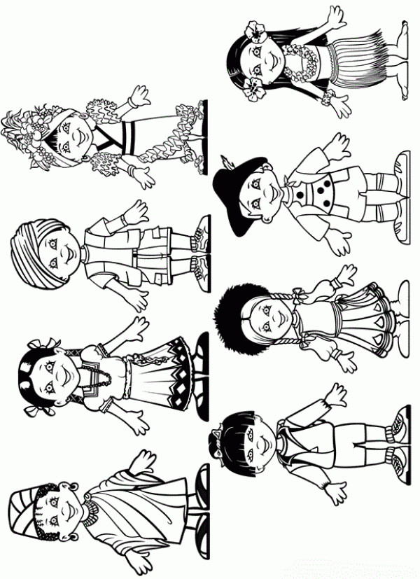 Children Of The World Coloring Pages
 Children Around The World Coloring Pages Coloring Home