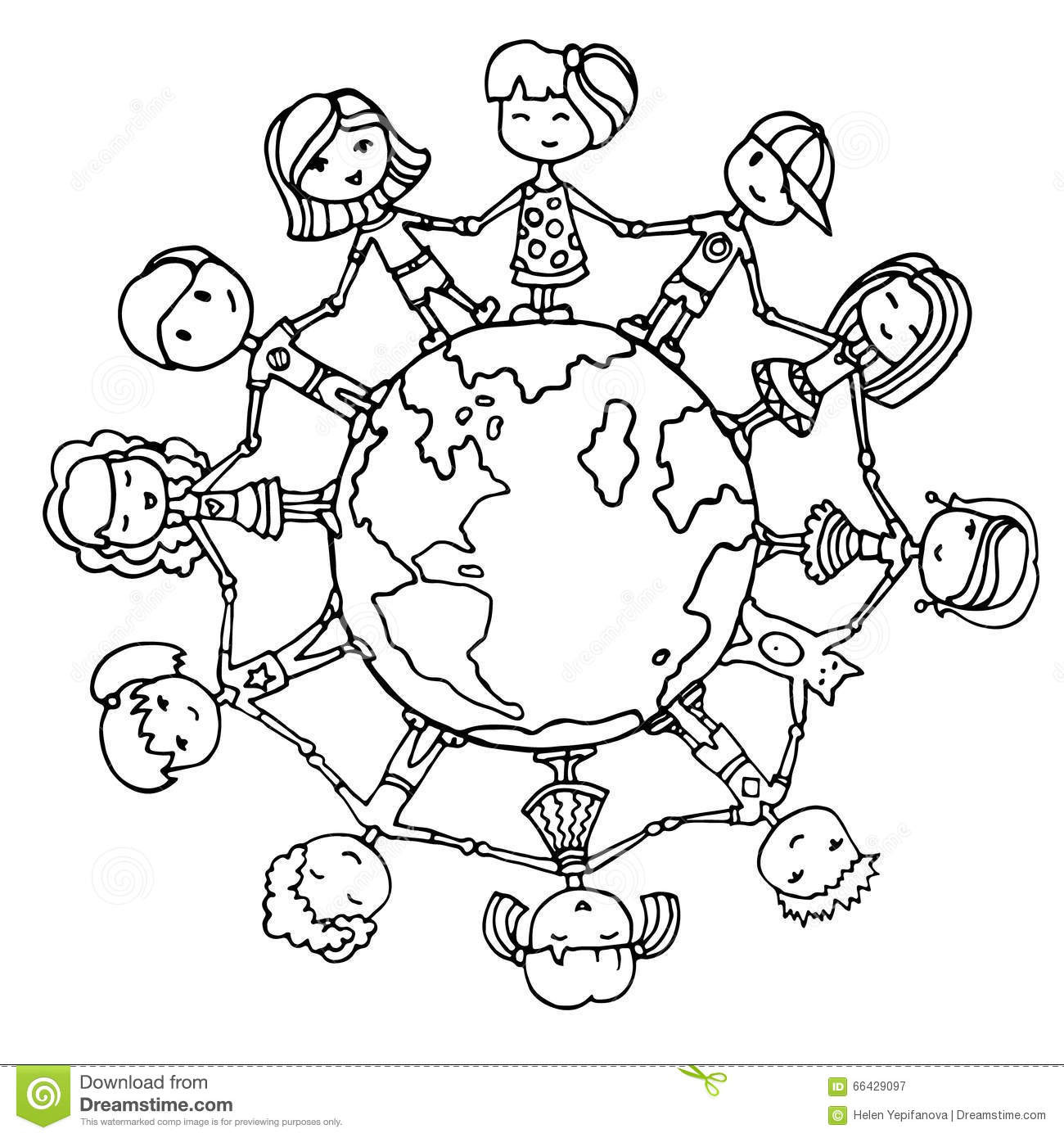 Children Of The World Coloring Pages
 Children around the world stock vector Illustration of