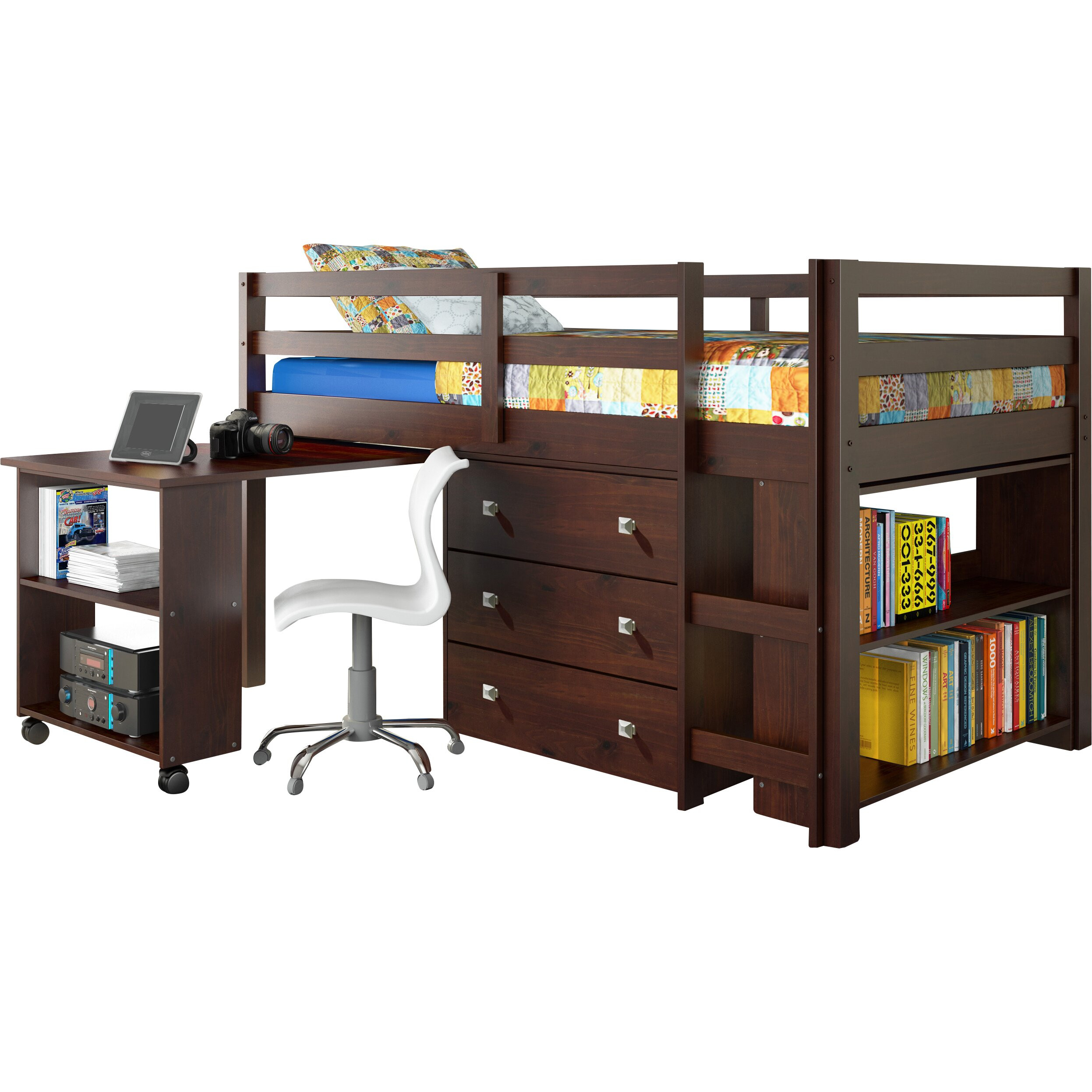 Childrens Loft Bed With Storage
 Donco Kids Twin Low Loft Bed with Storage & Reviews