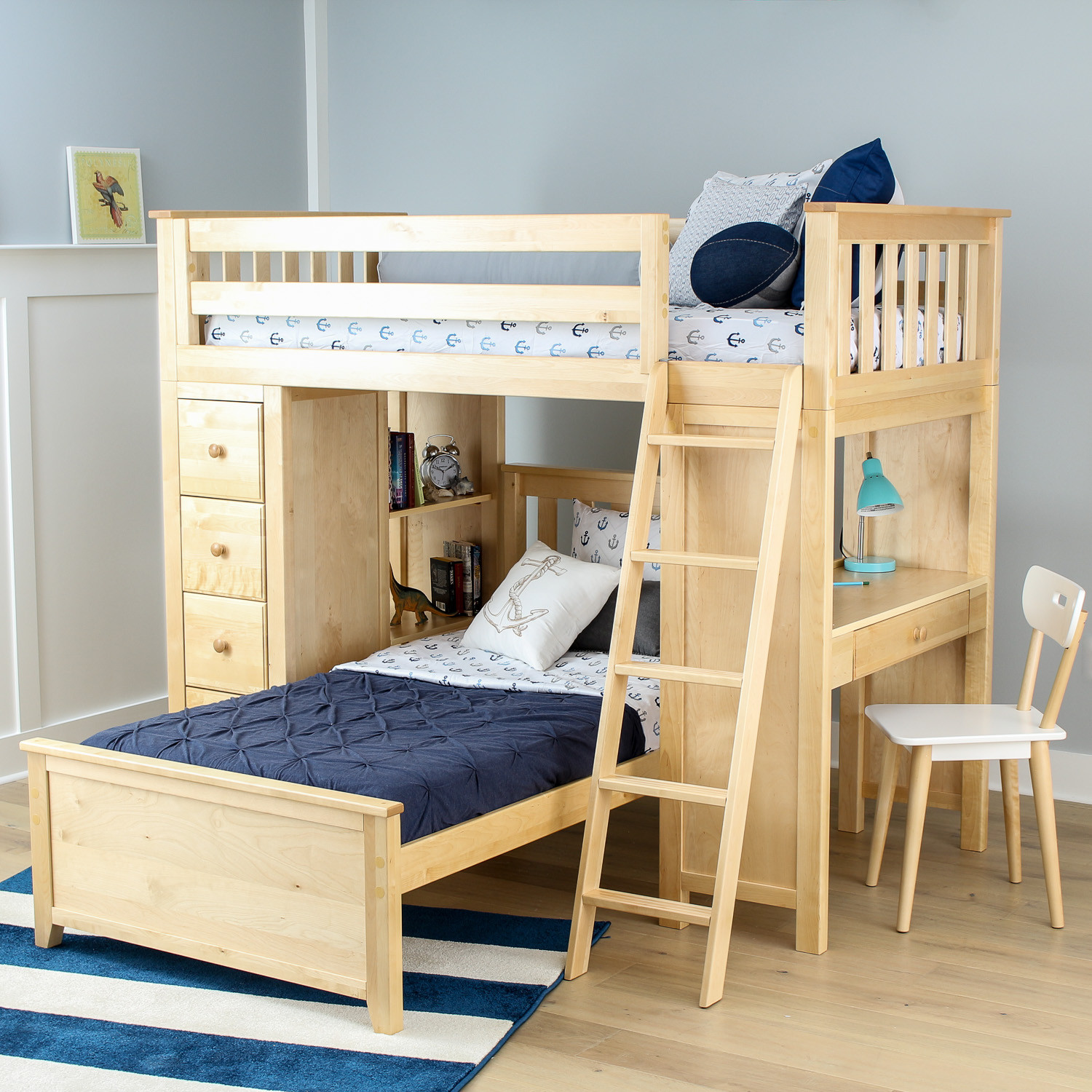 Childrens Loft Bed With Storage
 All in e Loft Bed Storage Study Twin Bed Natural