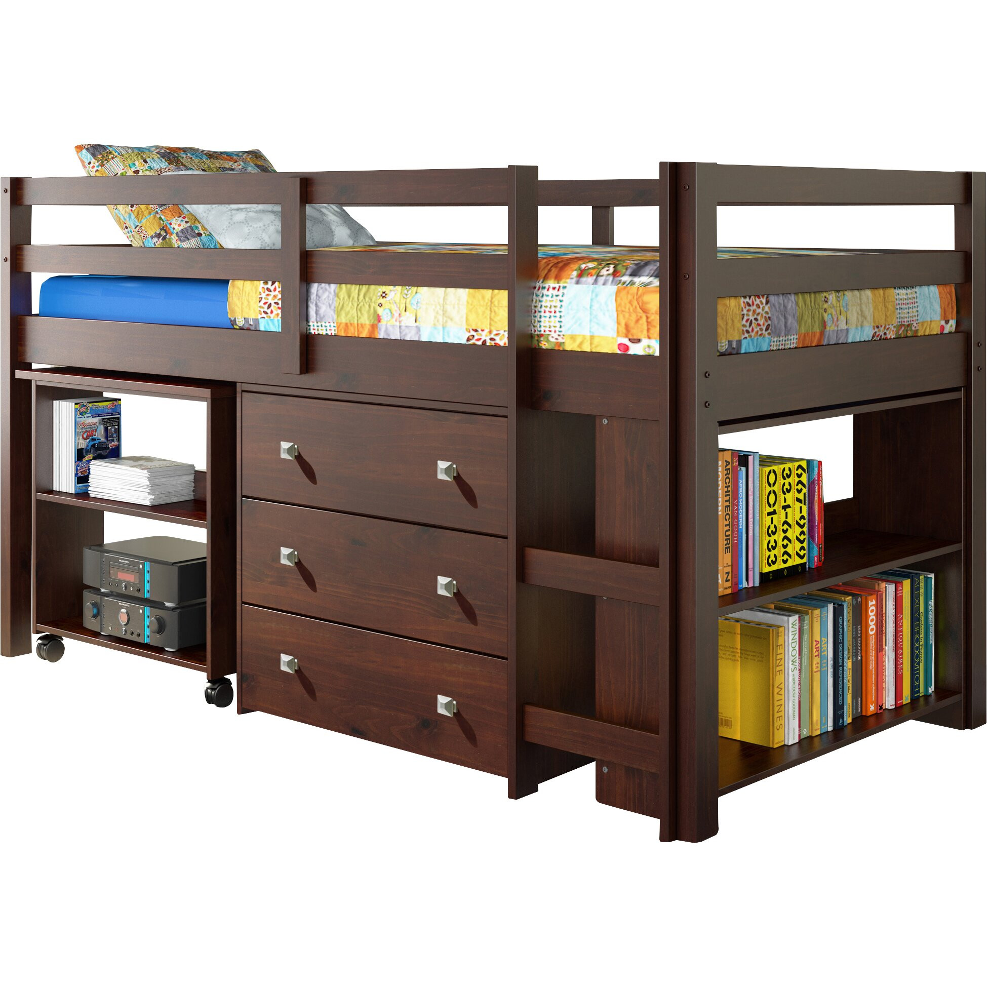 Childrens Loft Bed With Storage
 Donco Kids Twin Low Loft Bed with Storage & Reviews