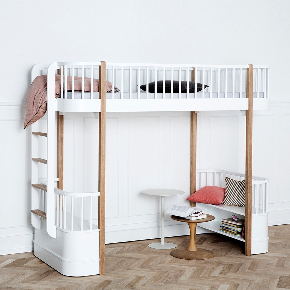 Childrens Loft Bed With Storage
 Childrens Luxury High Loft Bed In White & Oak With Storage
