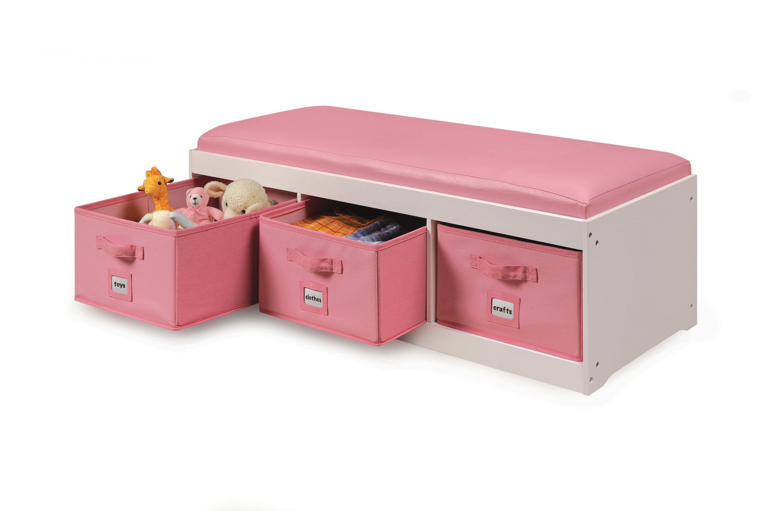 Childrens Storage Benches
 Amazon Kid s Cushioned Storage Bench with 3 Basket