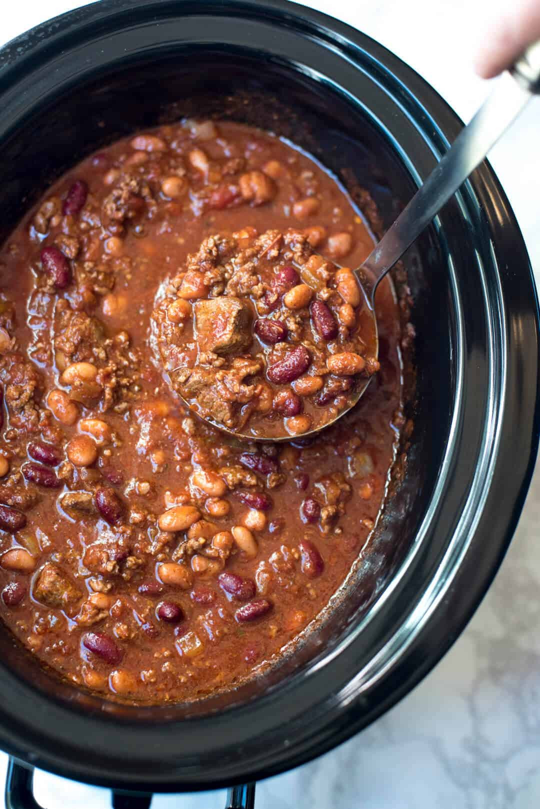 Chili With Ground Beef And Beans
 Slow Cooker Double Beef and Bean Chili