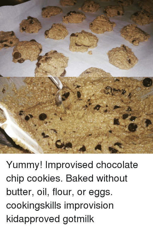 Chocolate Chip Cookies Without Butter Or Oil   Yummy Improvised Chocolate Chip Cookies Baked Without