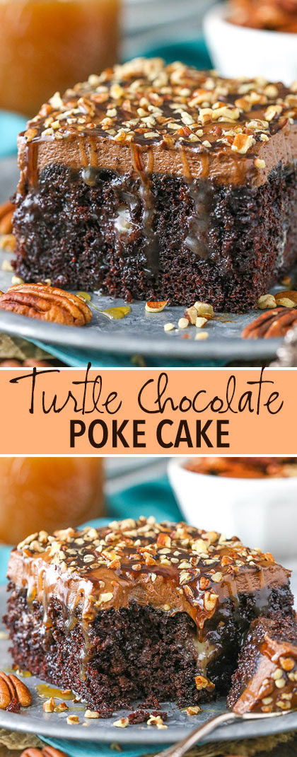 Chocolate Turtle Poke Cake
 Chocolate Turtle Poke Cake