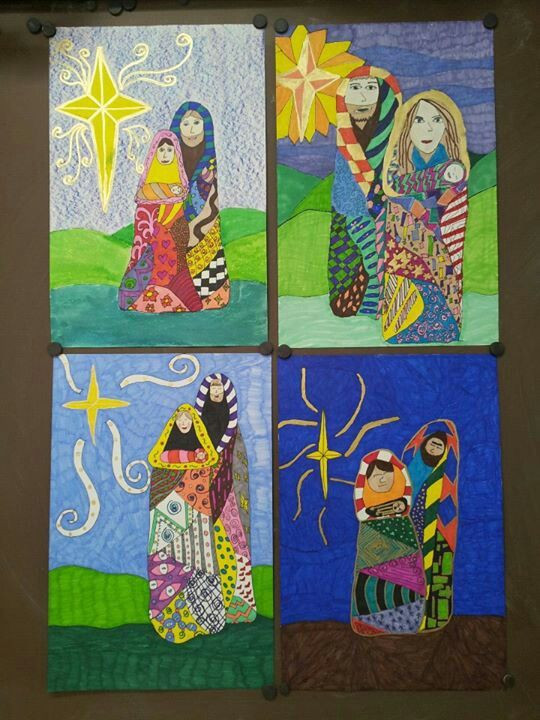 Christmas Art Ideas For Teachers
 Klimpt inspired Holy Family 5th grade art Elementary