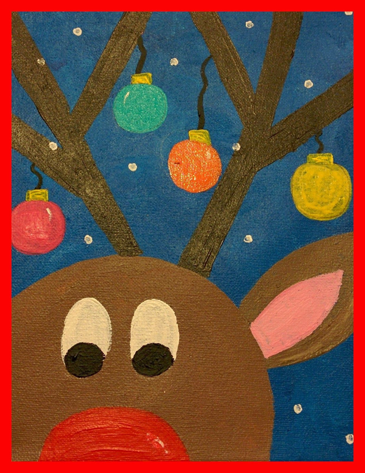 Christmas Art Ideas For Teachers
 Guided Art Reindeer on Canvas