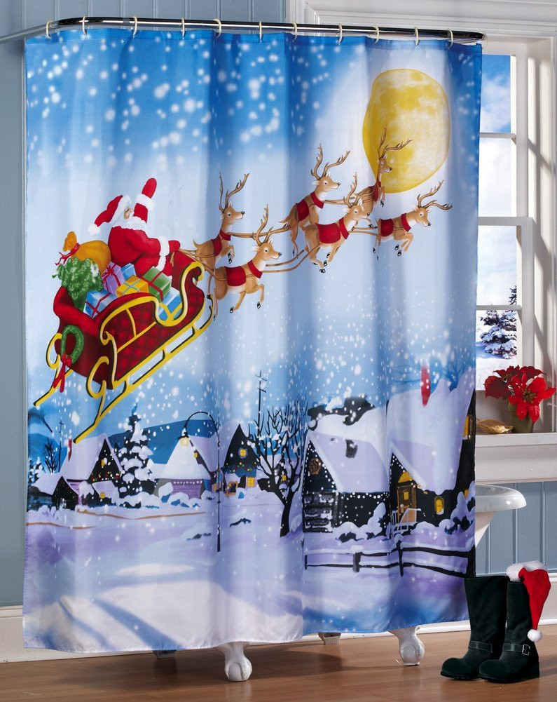Christmas Bathroom Shower Curtains
 18 Incredible Christmas Shower Curtains