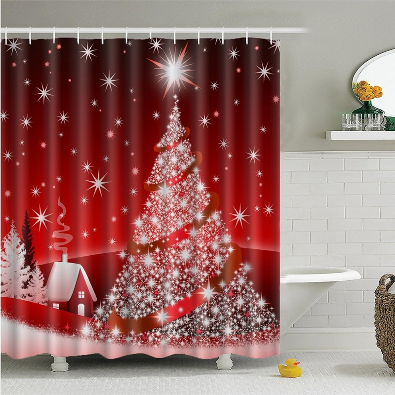 Christmas Bathroom Shower Curtains
 Aliexpress Buy Curtain Hanging Christmas Decor For