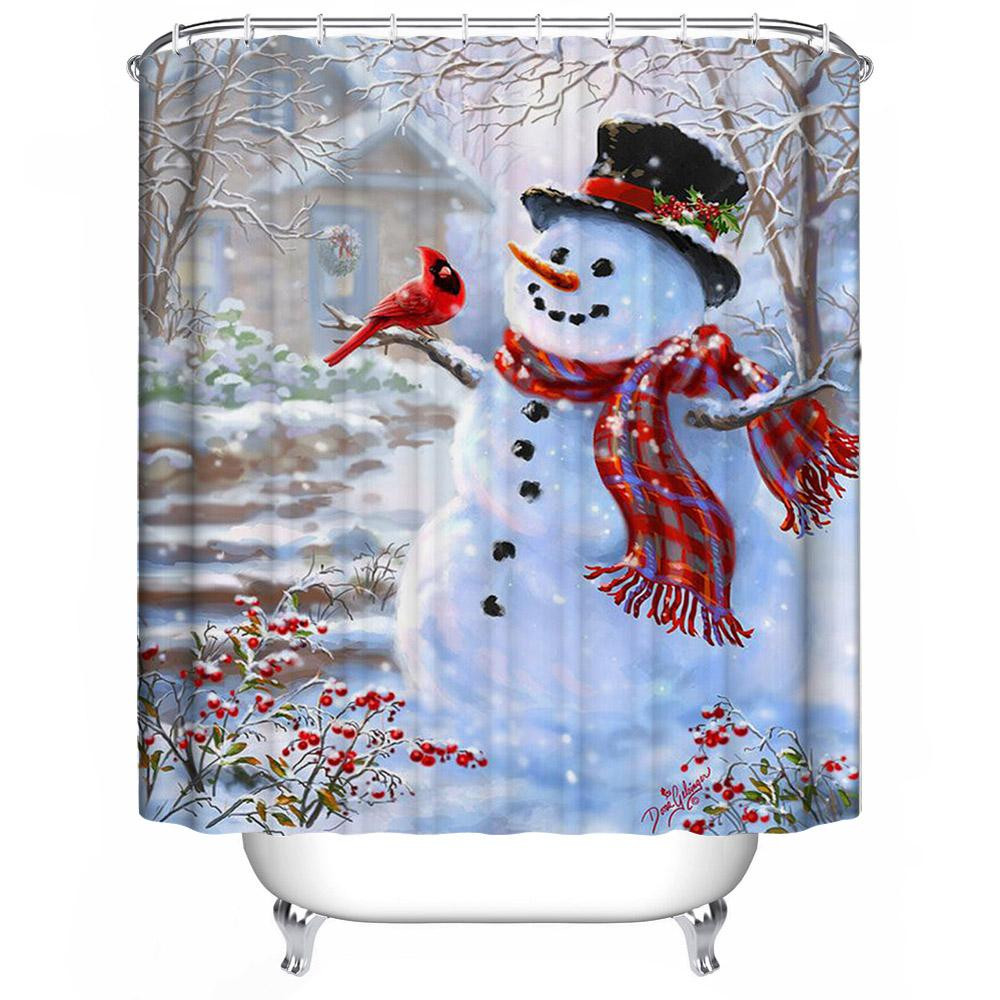 Christmas Bathroom Shower Curtains
 2019 Wholesale 3D Christmas Shower Curtain Waterproof