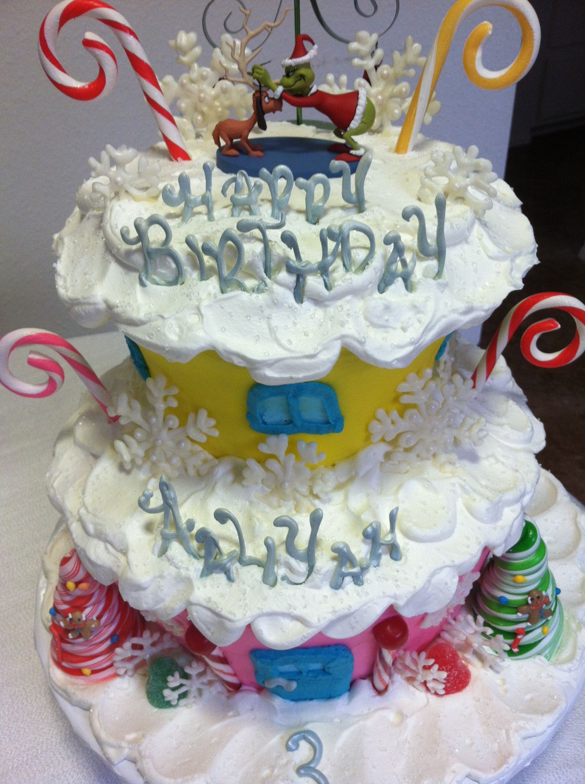 Christmas Birthday Cakes
 Grinch Christmas Whoville Birthday Cake CakeCentral