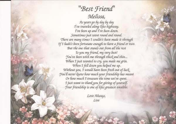 Christmas Birthday Quotes
 "Best Friend" Personalized Poem Birthday Christmas