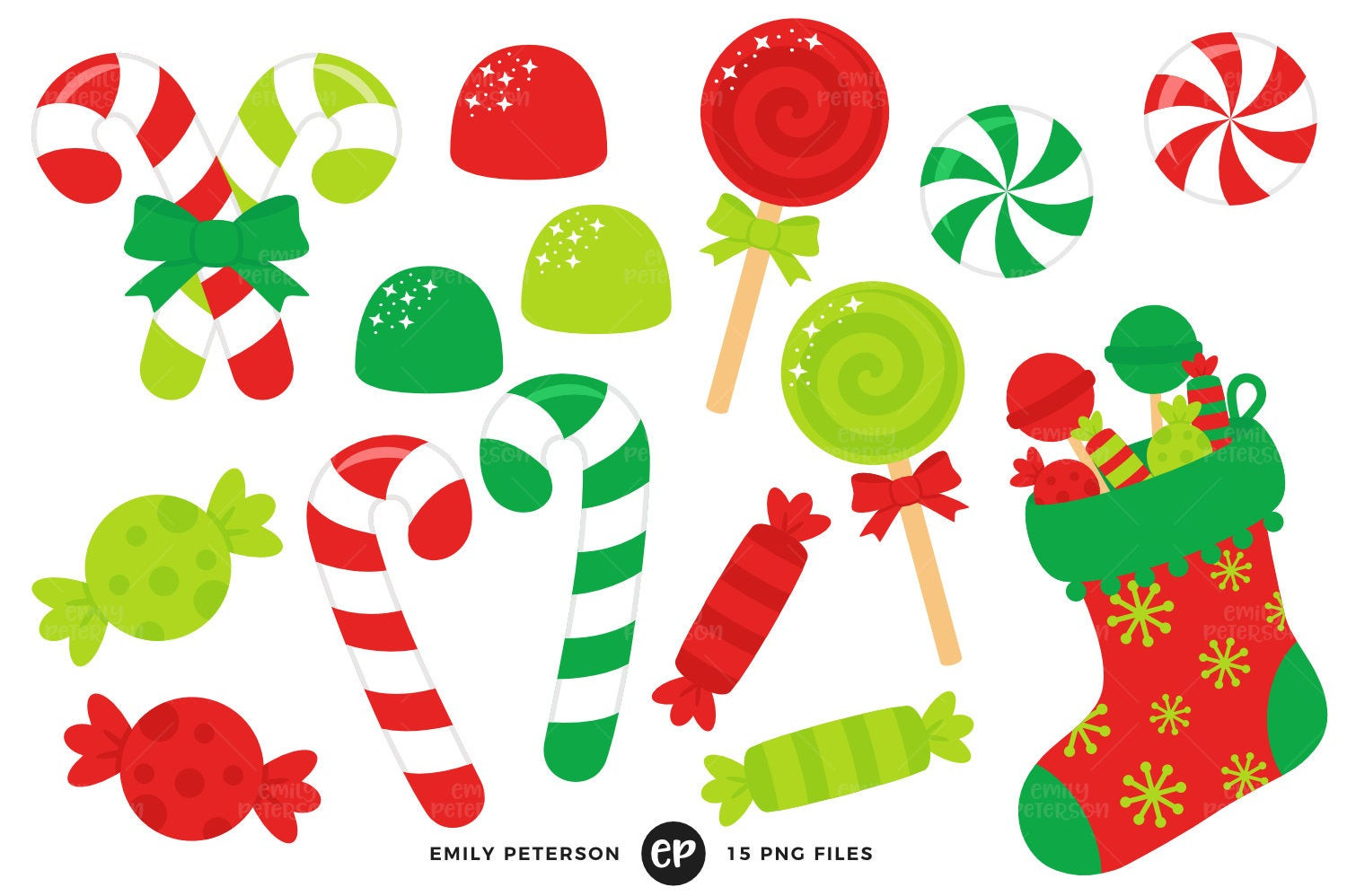 Christmas Candy Clipart
 Christmas Candy Clip Art Candy Cane Clipart Stocking Clip