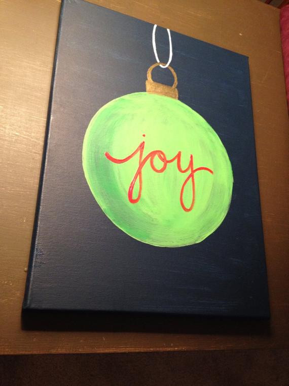 Christmas Canvas Painting Ideas
 Items similar to Christmas Joy Canvas on Etsy