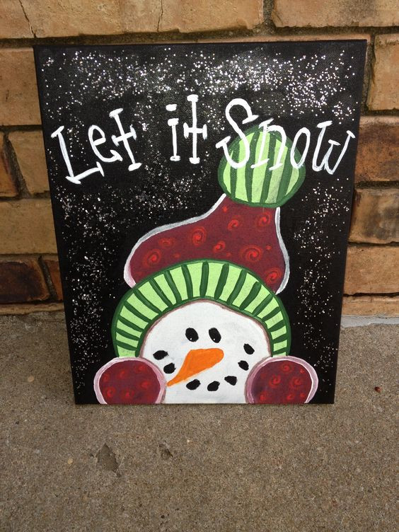 Christmas Canvas Painting Ideas
 Christmas canvas Crafts Pinterest