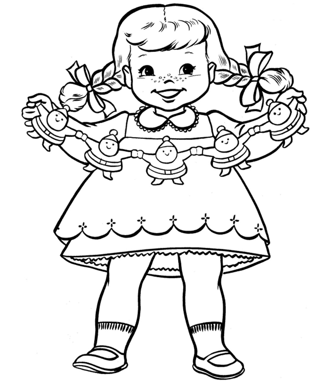 Christmas Coloring Pages For Girls
 Christmas Coloring Pages A Little Girl Coloring Home