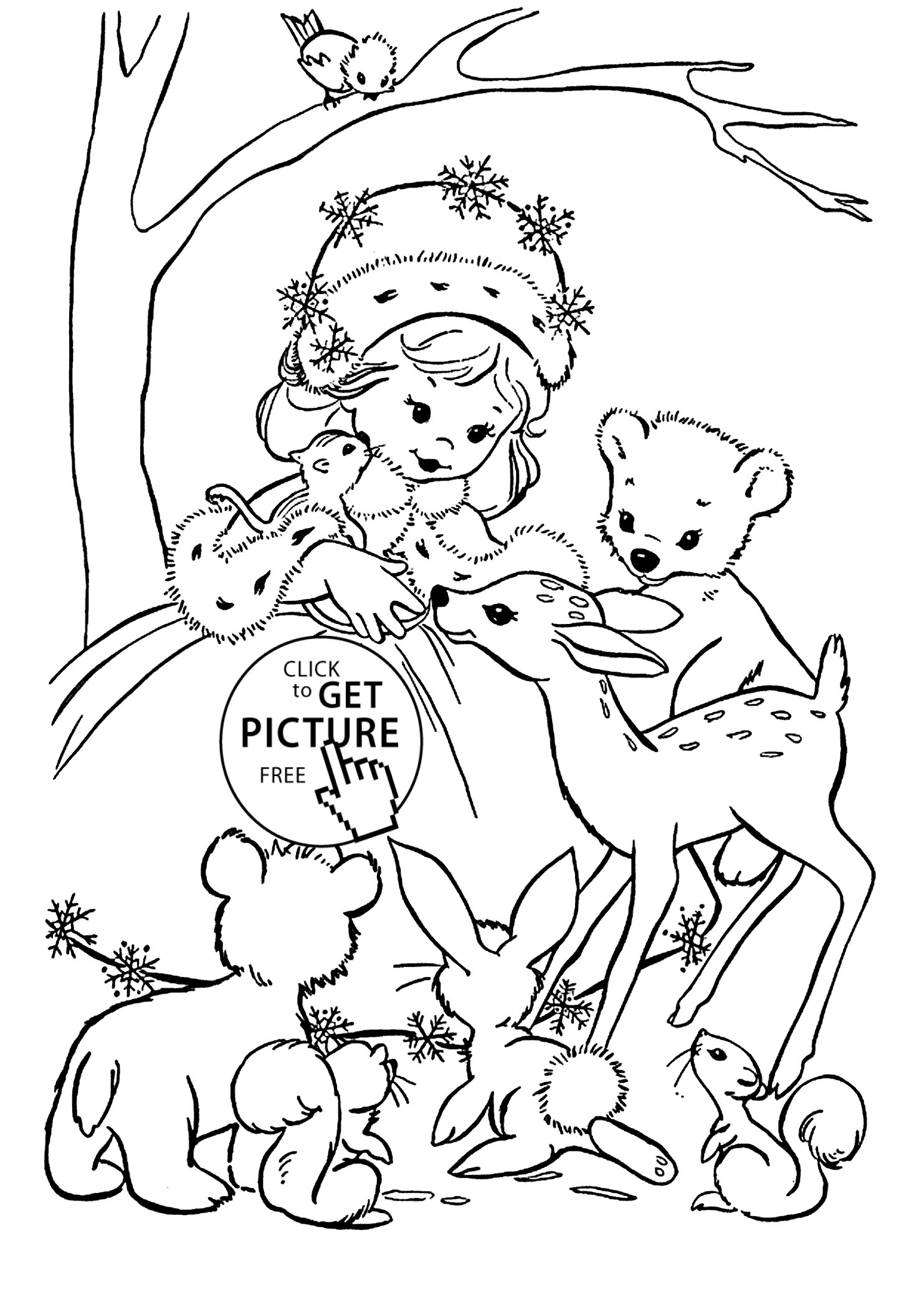 Christmas Coloring Pages For Girls
 Winter Girl coloring pages for kids printable free