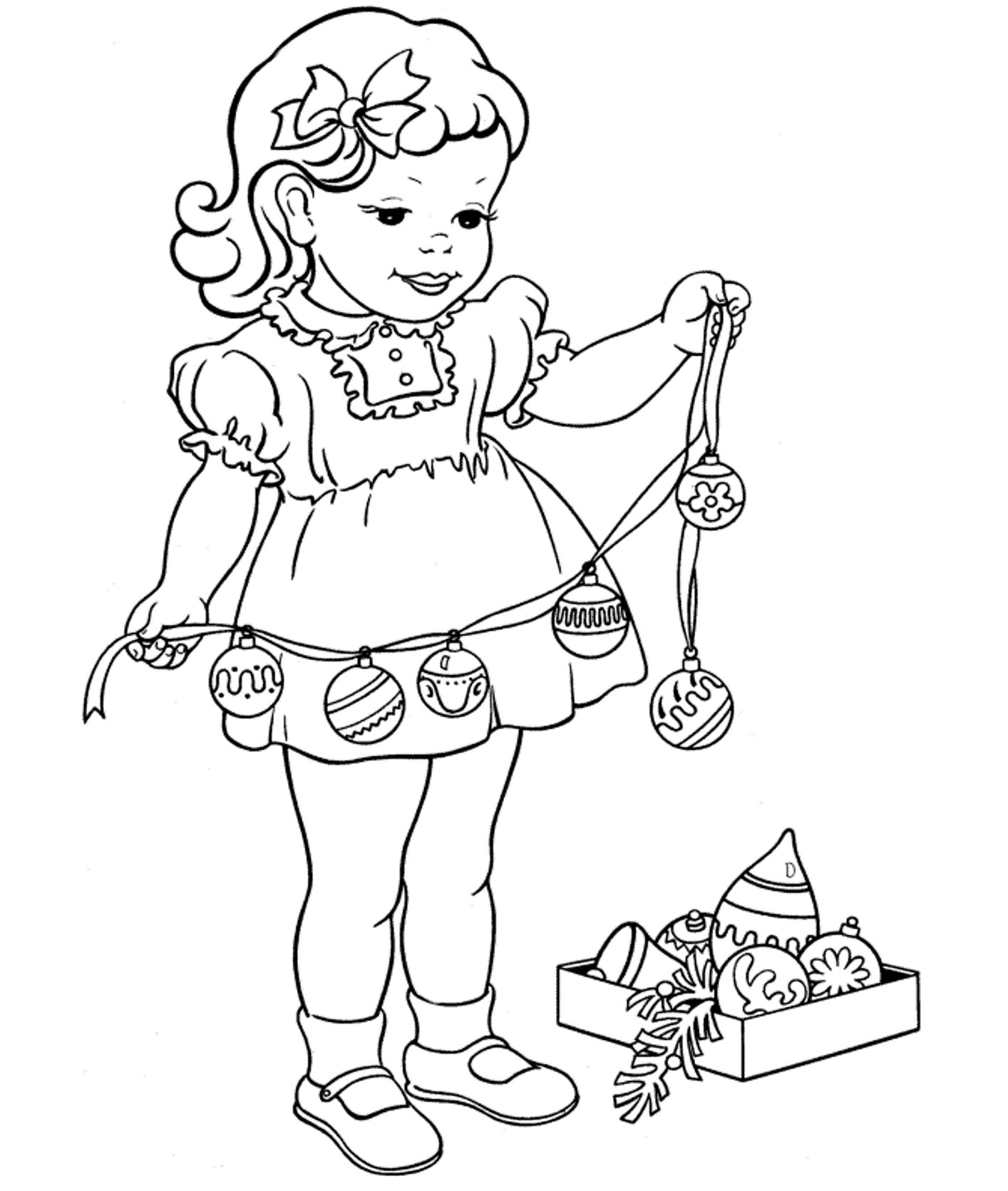 Christmas Coloring Pages For Girls
 Christmas Coloring Pages A Little Girl Coloring Home