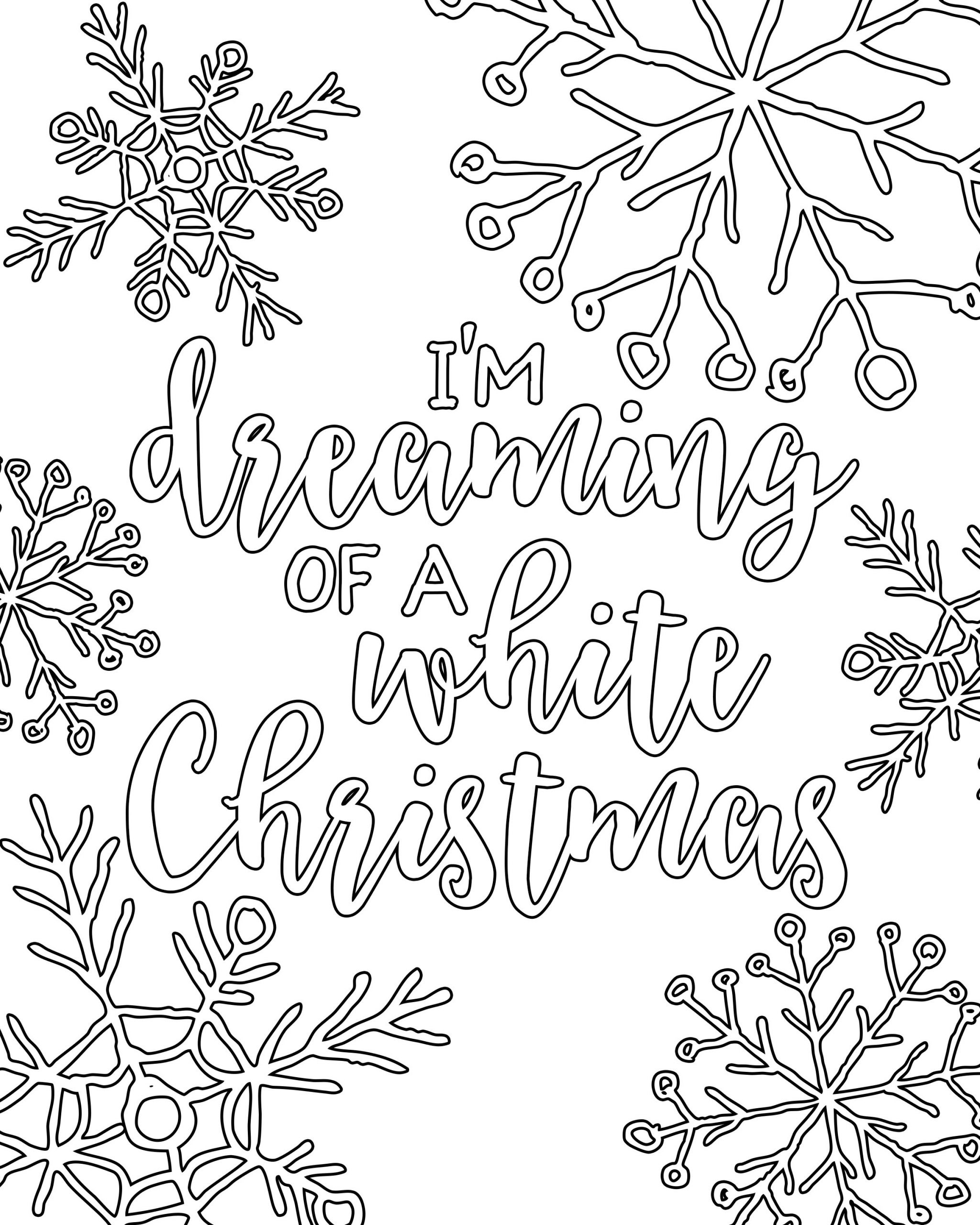 Christmas Coloring Pages Printable
 Free Printable White Christmas Adult Coloring Pages Our