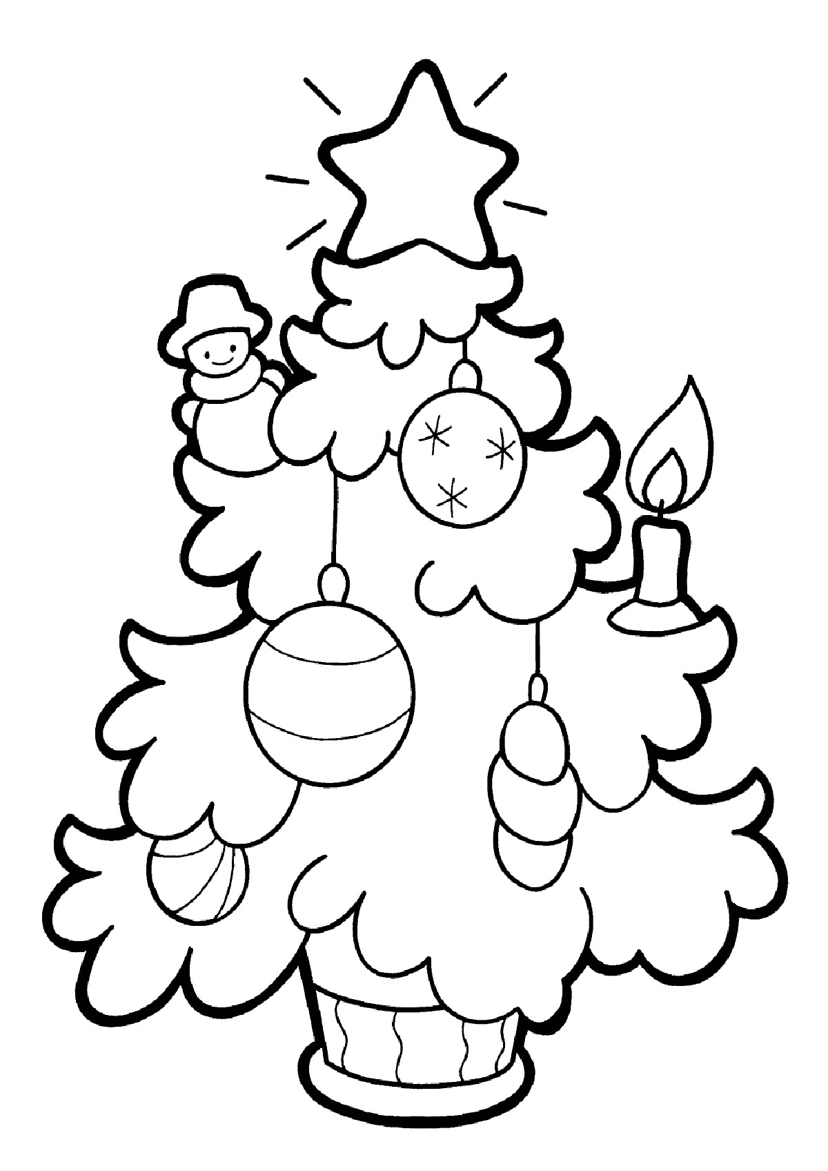 Christmas Coloring Pages Printable
 Christmas Tree Coloring Pages for childrens printable for free