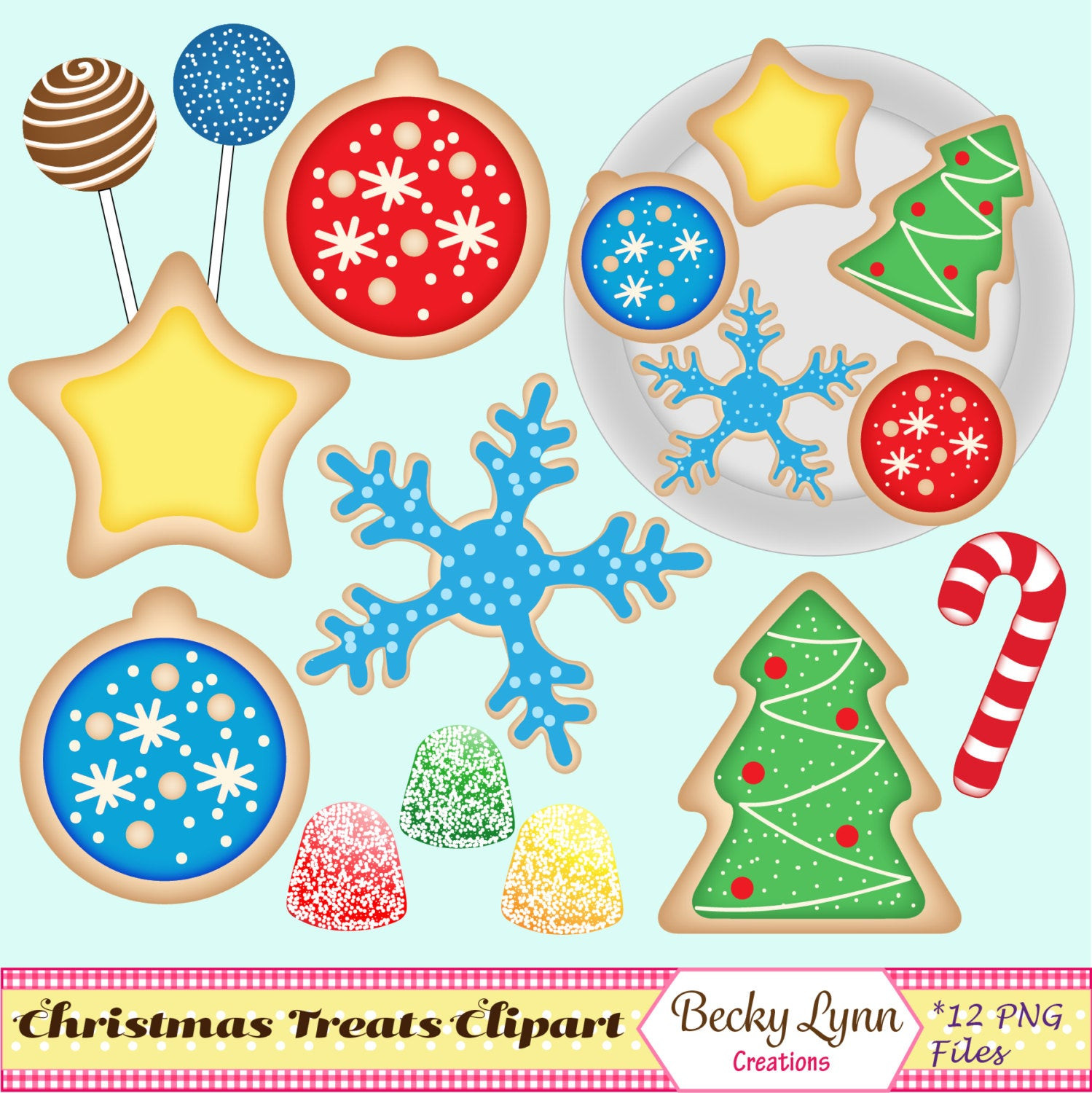 Christmas Cookies Clipart
 Christmas Cookies Clip Art Set Christmas Cookie Graphics
