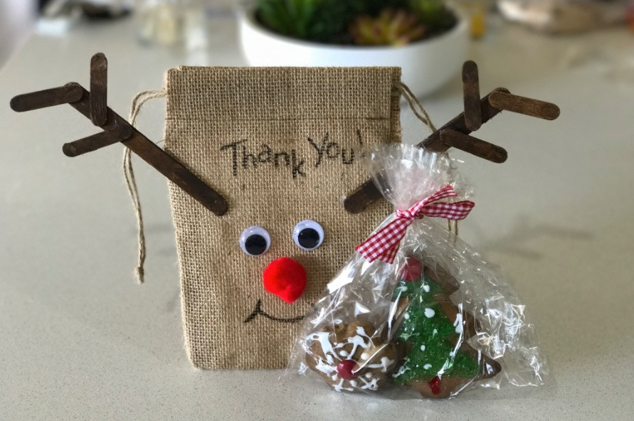 Christmas Craft Gift Ideas
 Kids Christmas Craft Ideas Reindeer Burlap Gift Bag