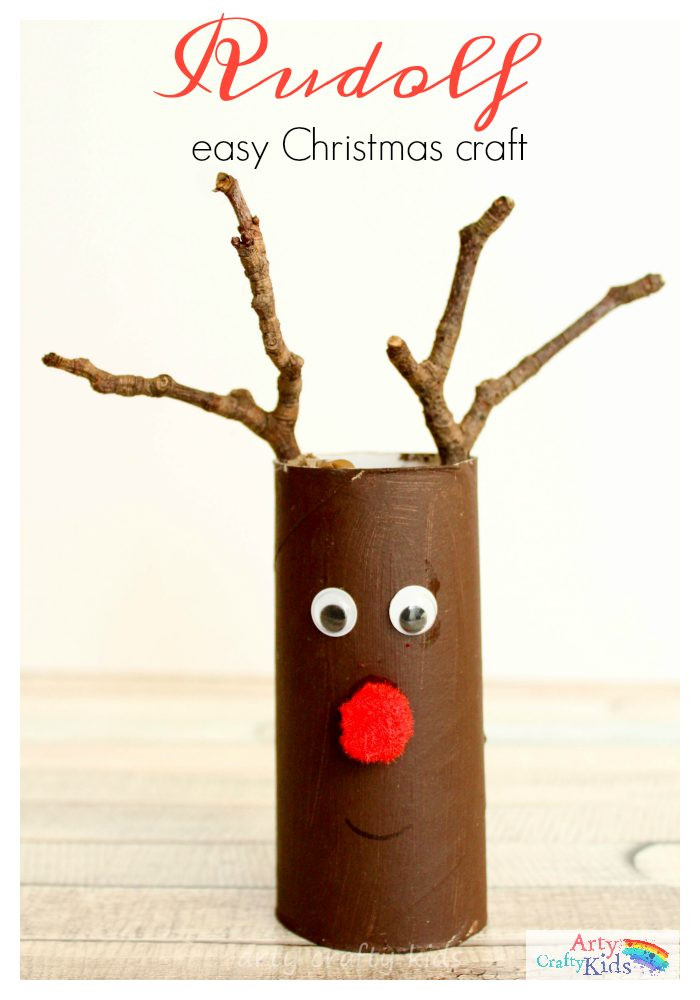 Christmas Craft Ideas Toddlers
 Easy Paper Roll Rudolph Christmas Craft