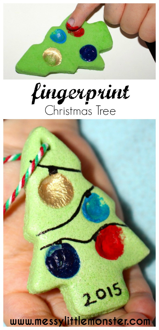 Christmas Crafts For Preschoolers On Pinterest
 Salt Dough Fingerprint Christmas Tree Messy Little Monster