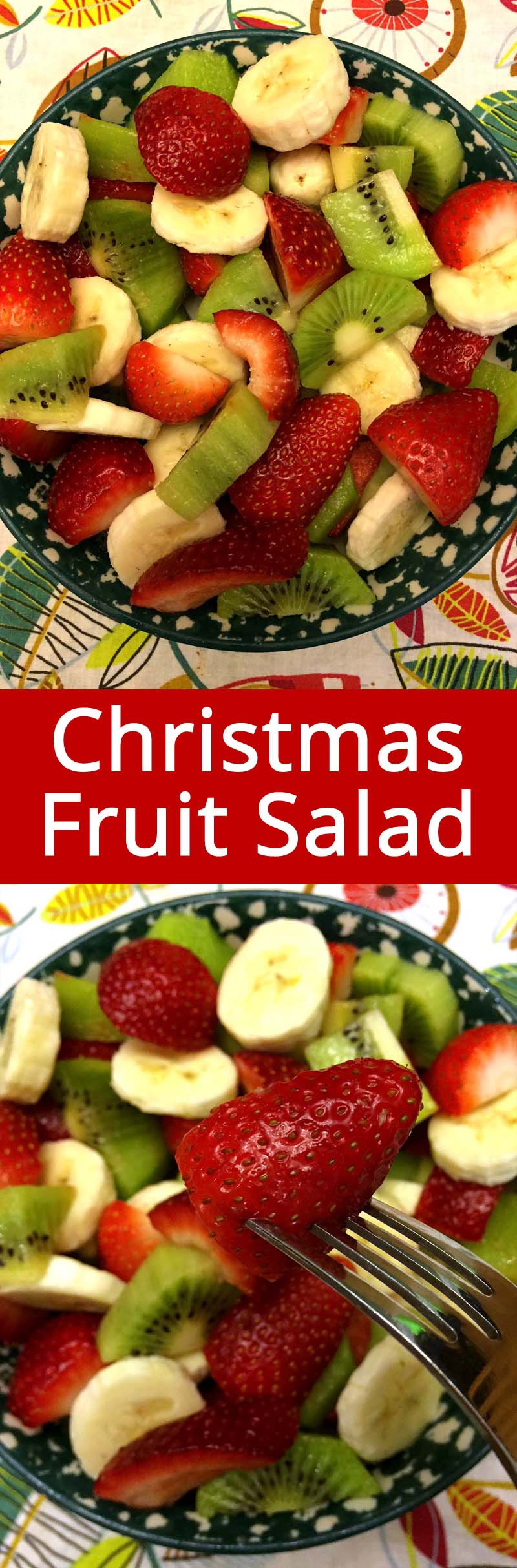 Christmas Fruit Salads Recipes
 Christmas Fruit Salad With Strawberries Kiwis and Bananas