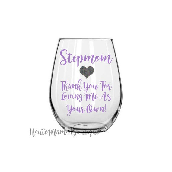 Christmas Gift Ideas For Stepmom
 Stepmom Wine Glass Stepmom Gift Step mom Wine Glass