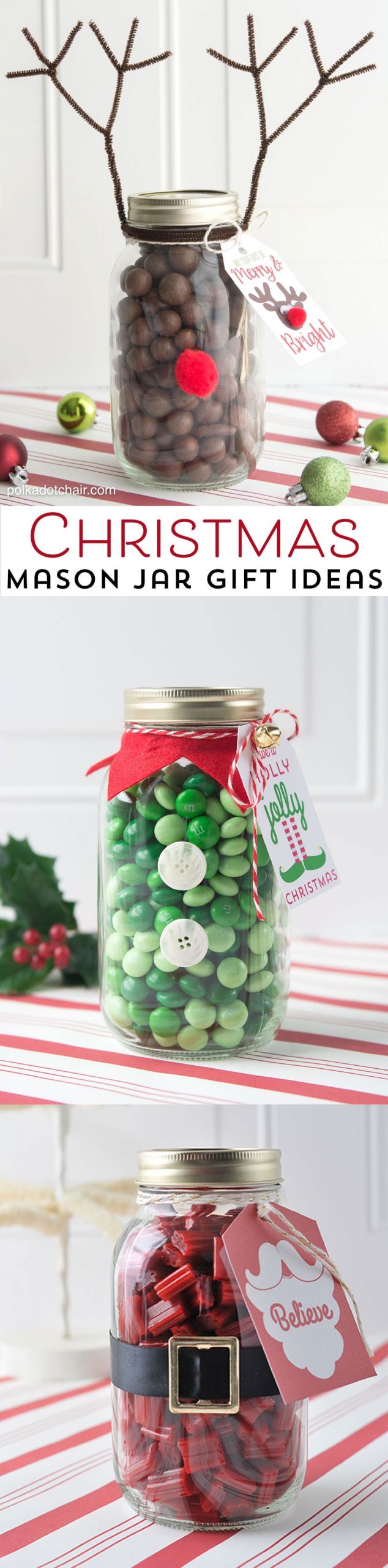Christmas Gift Ideas On Pinterest
 Reindeer Christmas Mason Jar Gift Idea