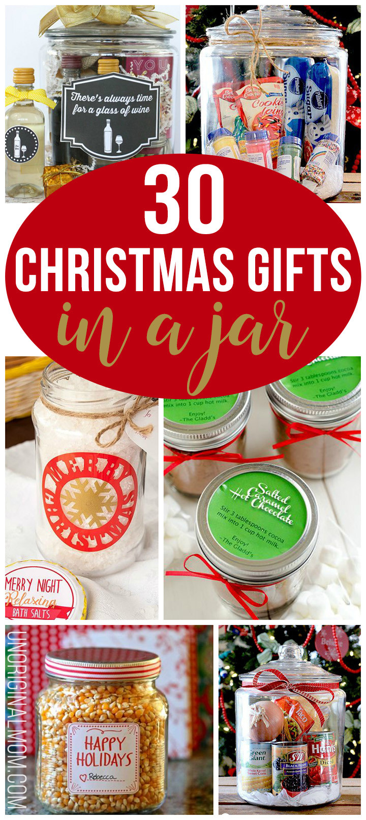 Christmas Gift Ideas On Pinterest
 30 Christmas Gifts in a Jar unOriginal Mom
