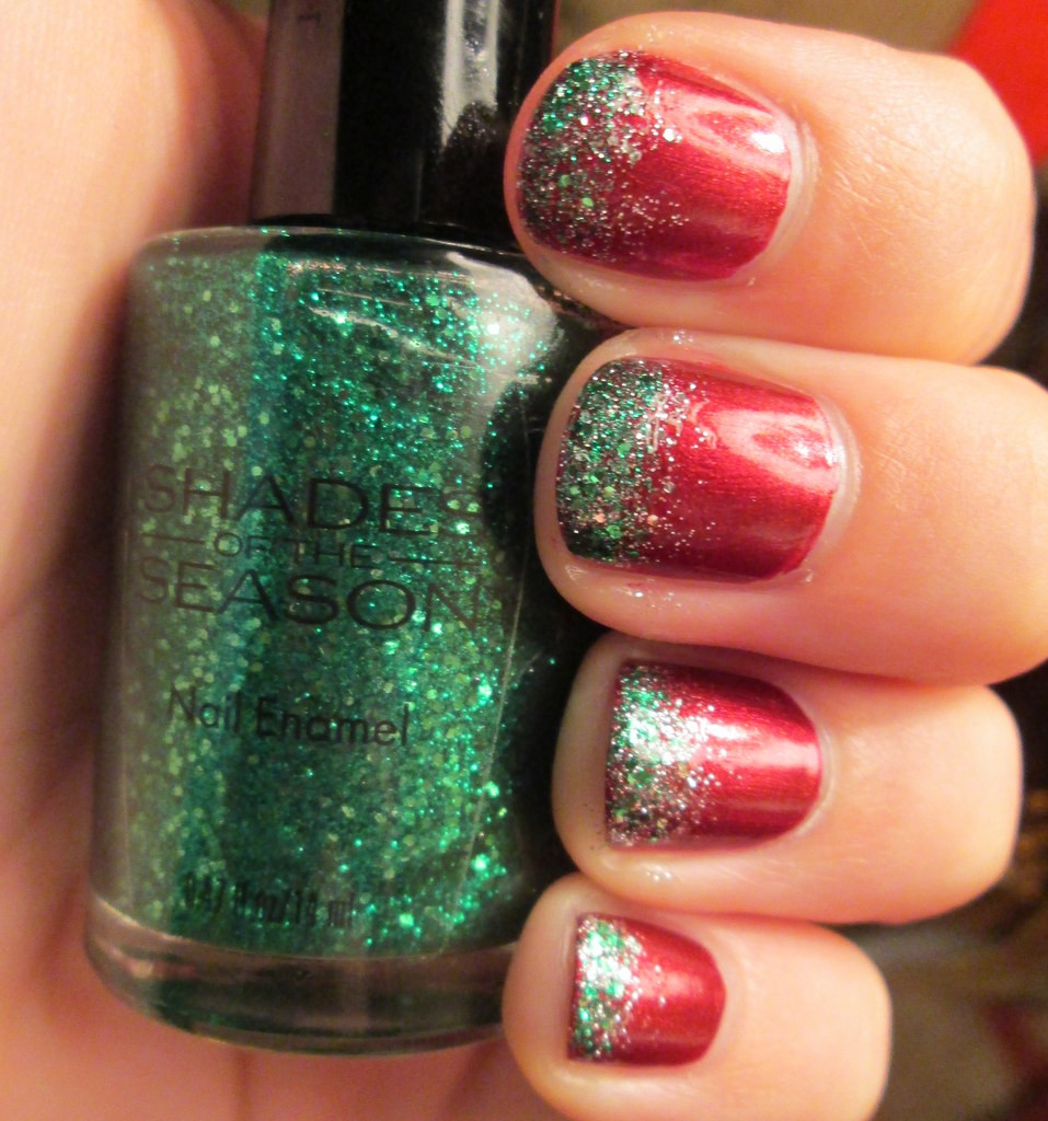 Christmas Glitter Nails
 Steezy s Beauty Blog My Christmas Nails Shades of the