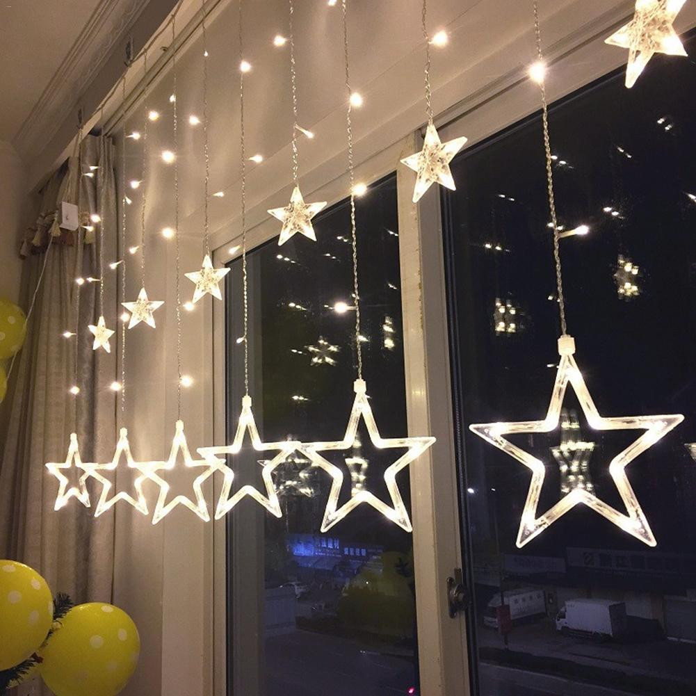 Christmas Indoor Light
 LED String Lights Pentagram Star Curtain Light Fairy