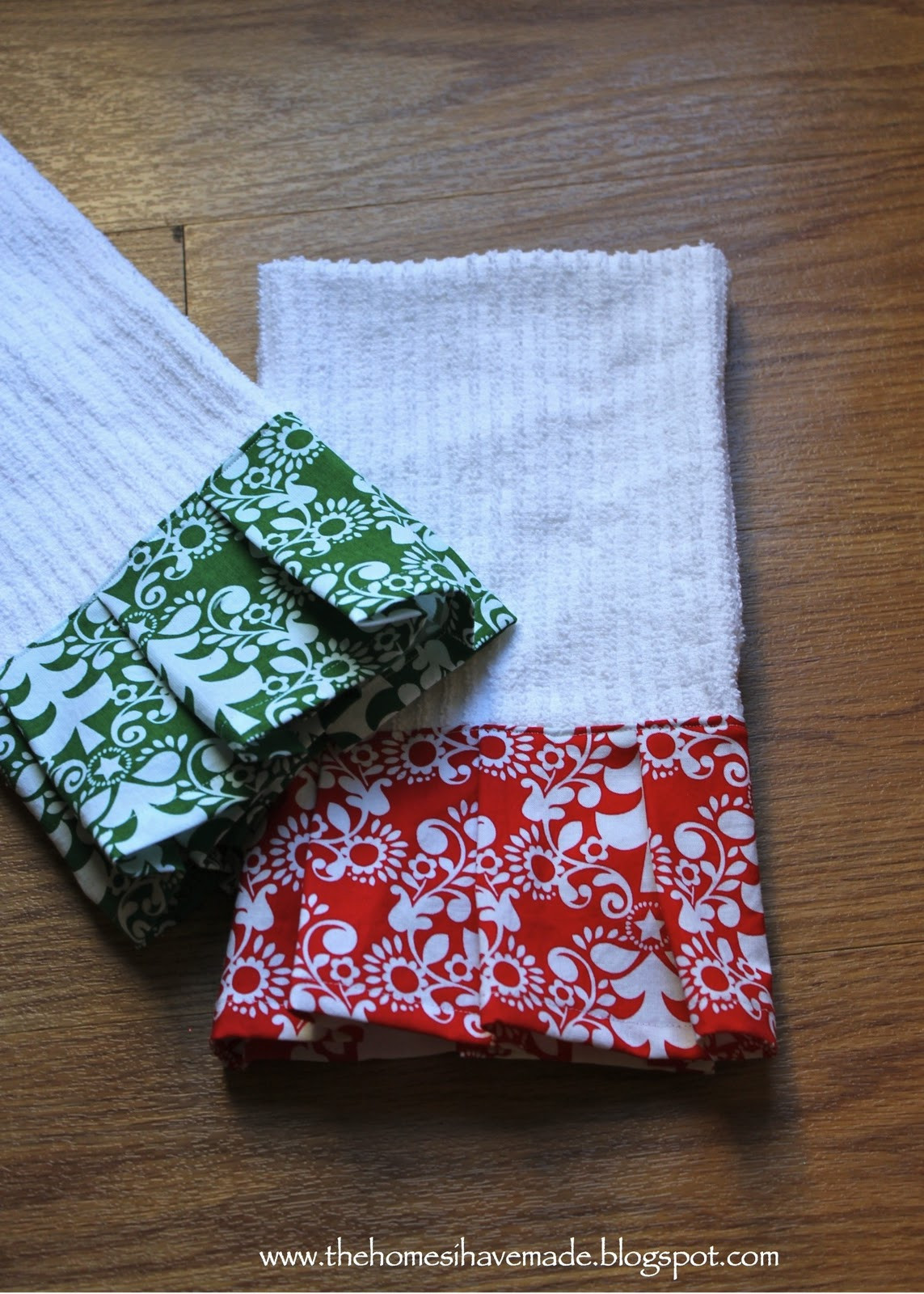Christmas Kitchen Towels
 Homemade Christmas Embellished Dish Towels