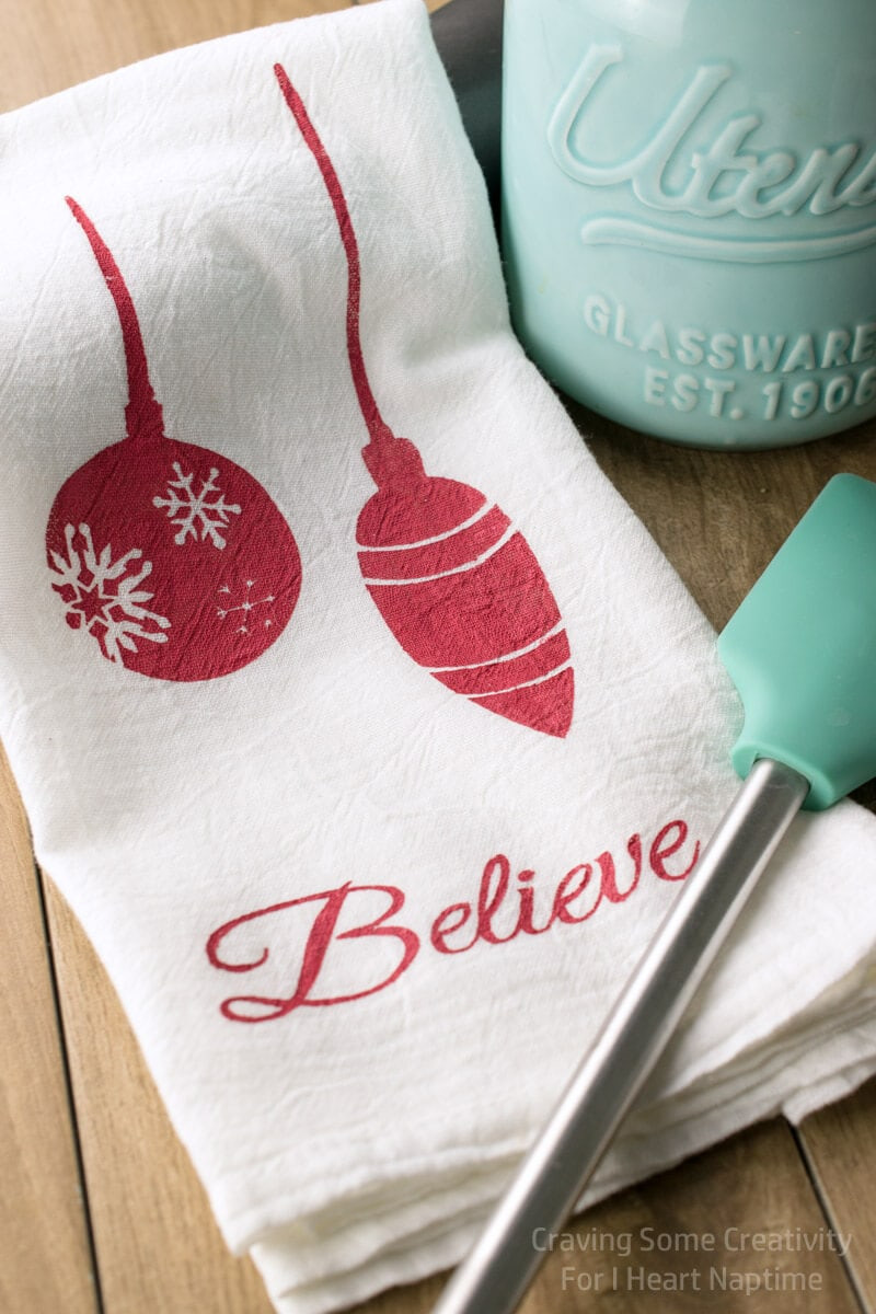 Christmas Kitchen Towels
 Christmas Stenciled Kitchen Towels I Heart Nap Time