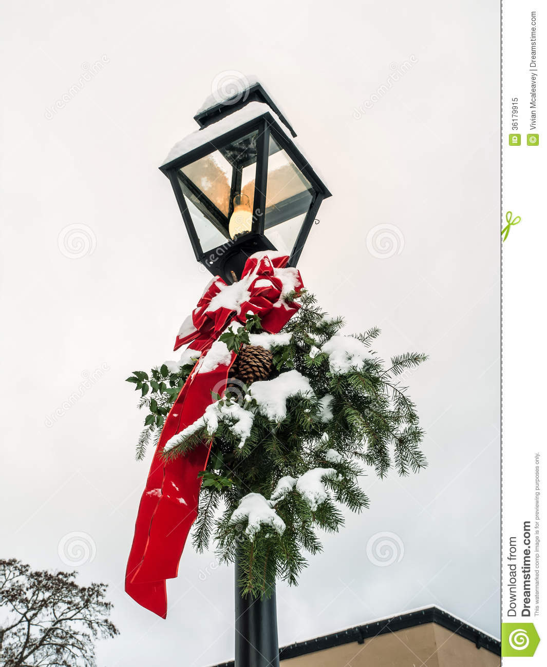 Christmas Lamp Post Decoration
 Lamp Post With Christmas Decoration Royalty Free Stock