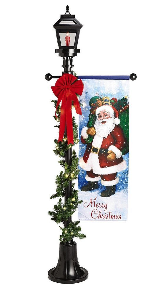 Christmas Lamp Post Decoration
 NEW 6 LIGHTED CHRISTMAS LAMP POST FLAME BANNER GARLAND