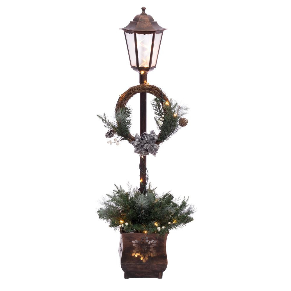 Christmas Lamp Post Decoration
 Puleo International 4 ft Pre Lit Christmas Lamp Post with