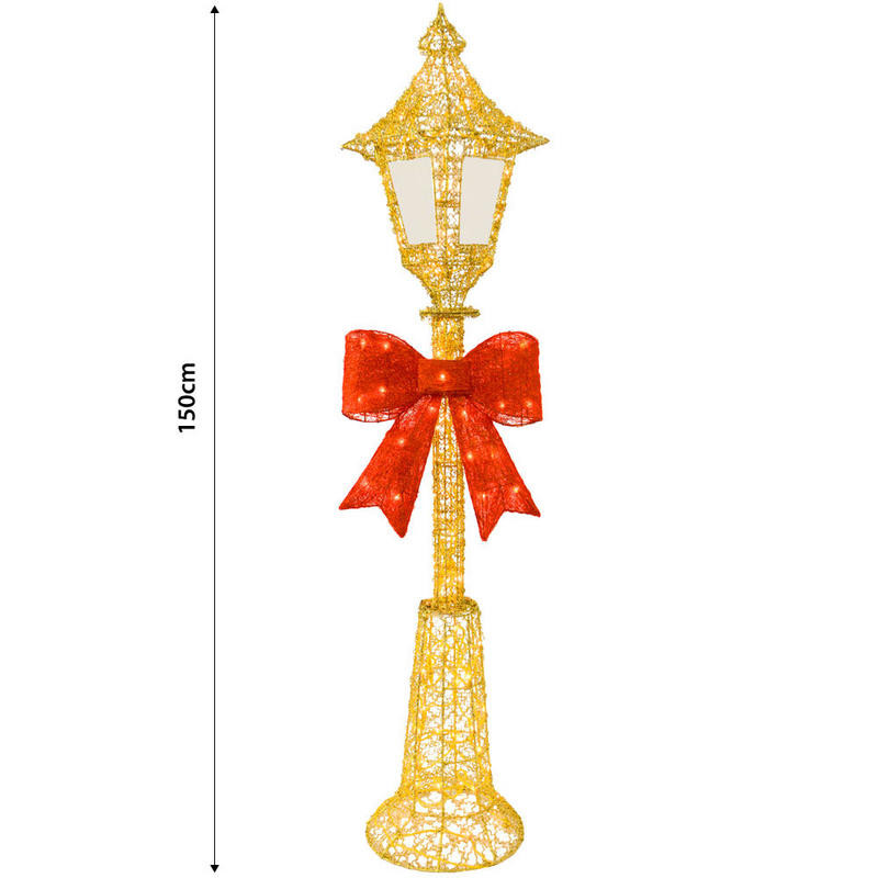Christmas Lamp Post Decoration
 150cm Gold Wire Lamp Post Indoor Outdoor Festive Decoration