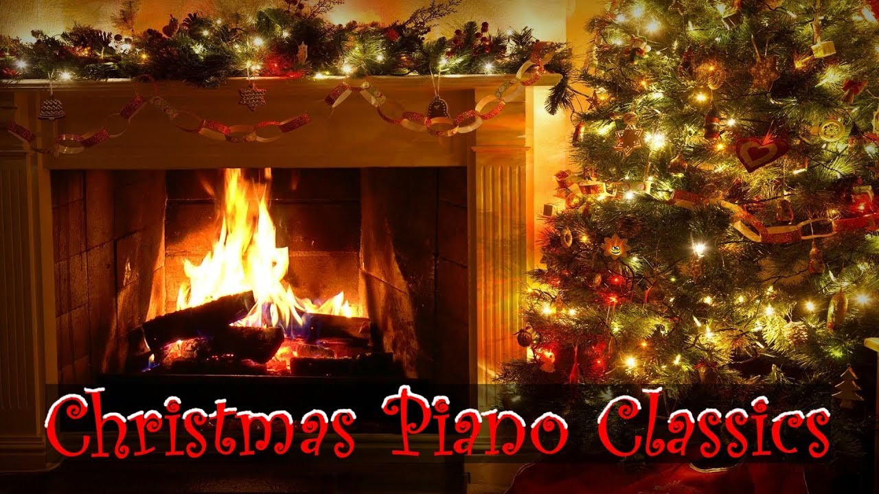 Christmas Music Fireplace
 Christmas Piano Music with Decorated Crackling Fireplace