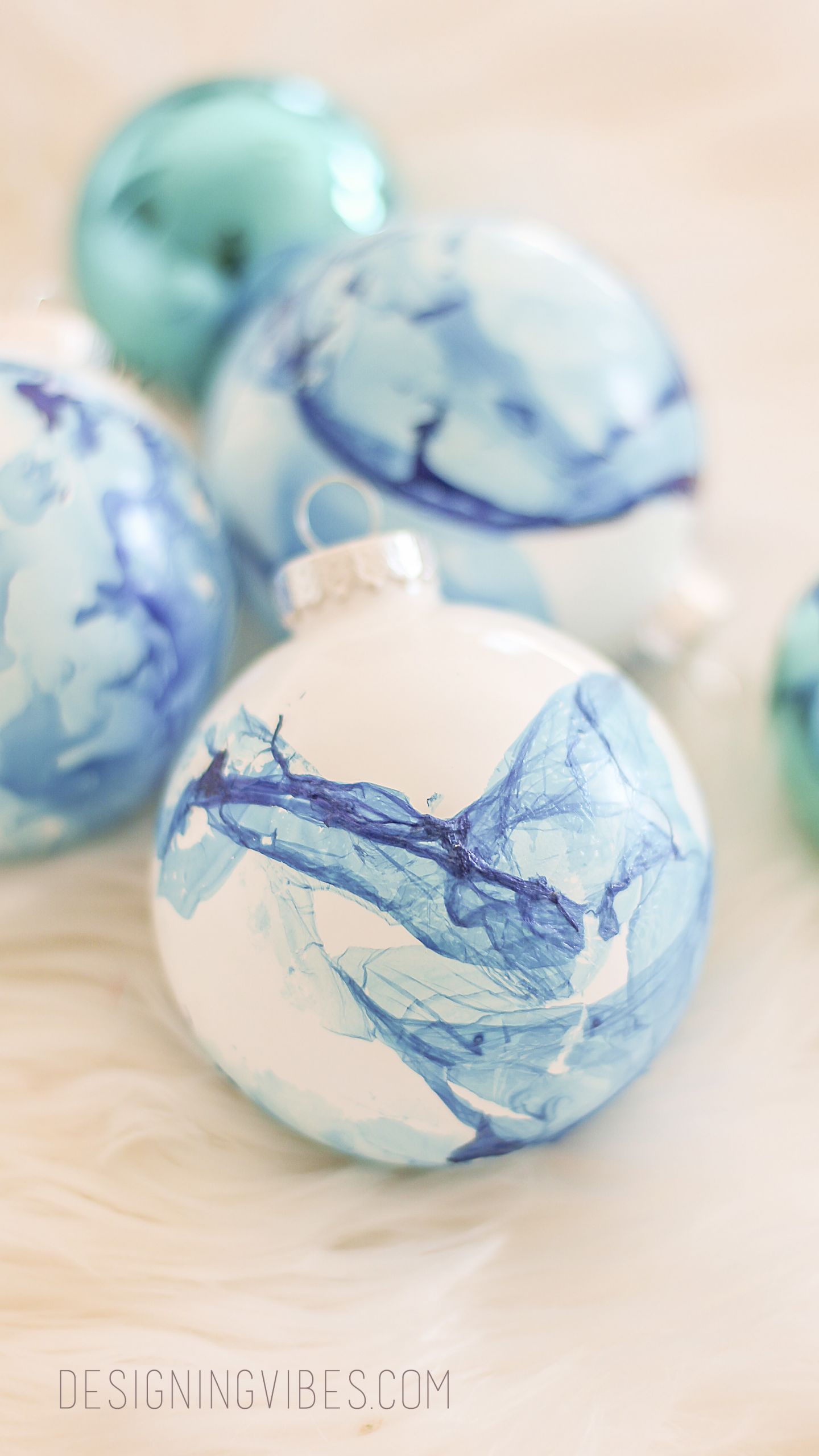 Christmas Ornament DIY
 Easy Marbled Christmas Ornaments DIY Cheap Holiday Crafts